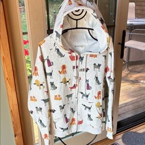 SM Wardrobe Dog Print Zip-Up Sz. S Hoodie NWT‎